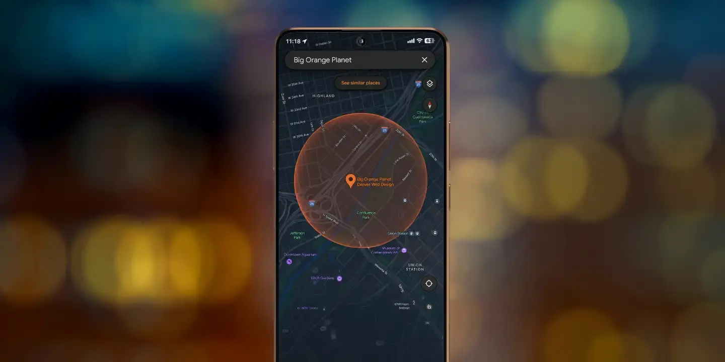Google Maps local search results showing businesses ranked by proximity