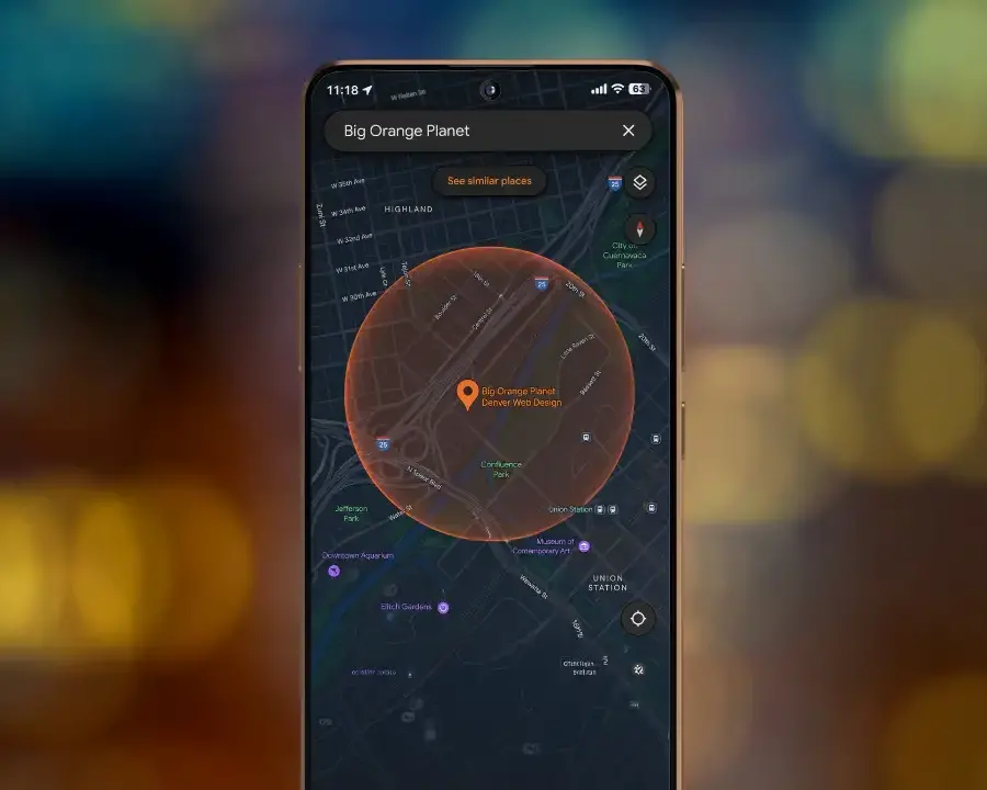 Google Maps local search results showing businesses ranked by proximity