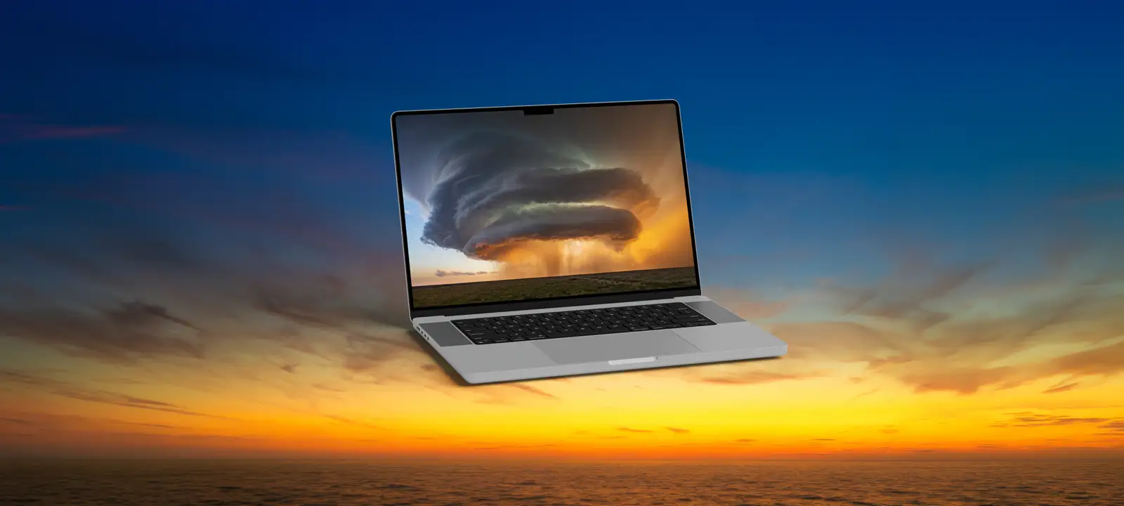 AI tools generating multiple creative possibilities in a surreal landscape