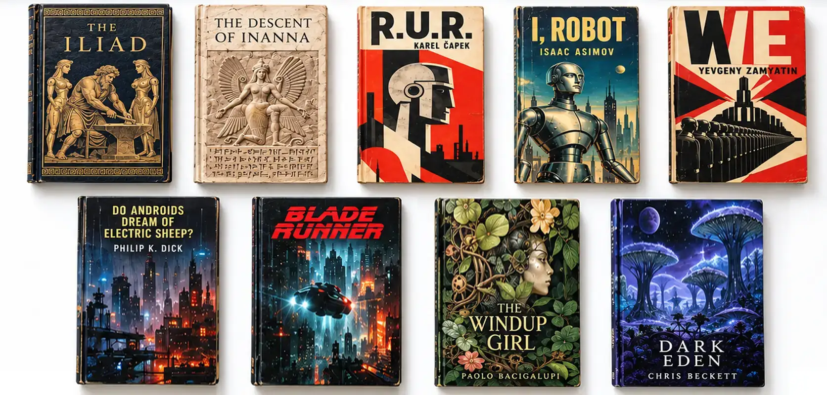 Books and stories about robots, artificial intelligence and manufactured life, from The Iliad to modern science fiction.